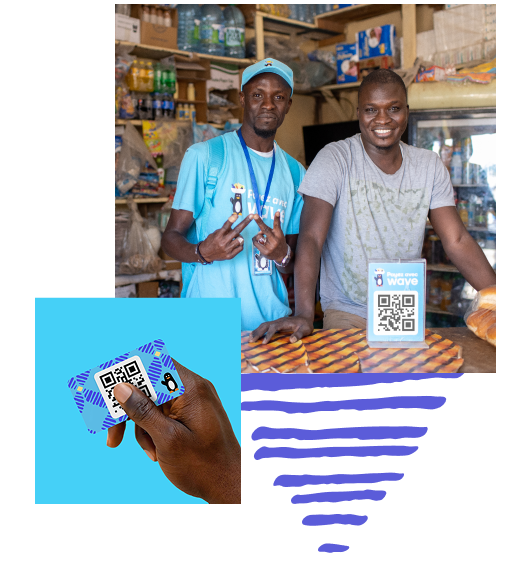 Some happy Wave users and a purple Wave card